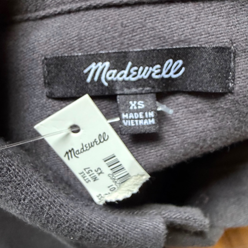 Madewell Charcoal drapey moleskin Button-Up Shirt - Picture 5 of 9